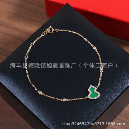 Kirin Gourd Bracelet Fashion Plated 18k Rose Gold Red Agate Jewelry Diamond Bracelet Niche Light Luxury Vintage Women