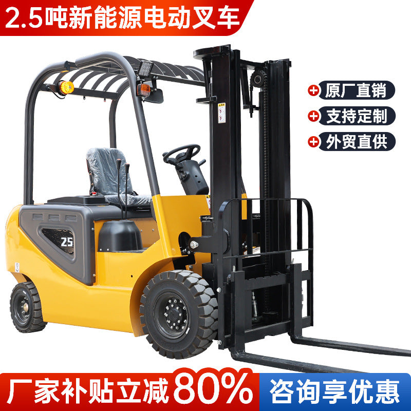 Riding Electric Forklift 2 Tons Battery Stacker Forklift 3.5 Tons 3 Tons Fully Automatic Four-Wheel Lift Truck