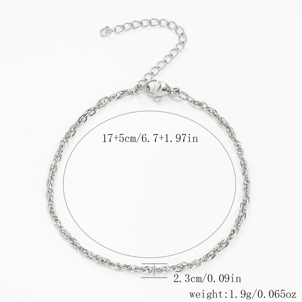 Stainless Steel Bracelet 18K Gold Vacuum Plating Furnace Versatile Simple Everyday Basic Bracelet Color-Preserving Jewelry