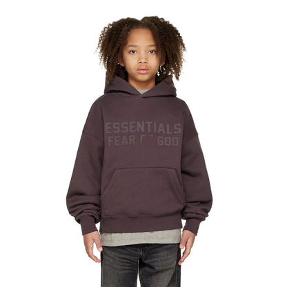 Fashionable Brand Kidsren's Clothing Essentials Autumn and Winter Clothing Fog Boys and Girls High Street Fashion Loose Hooded Velvet Sweatshirt