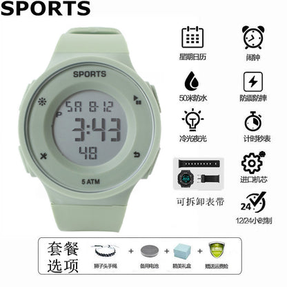 Waterproof luminous electronic watch men's trendy simple female junior high school students children's multi-functional sports watch