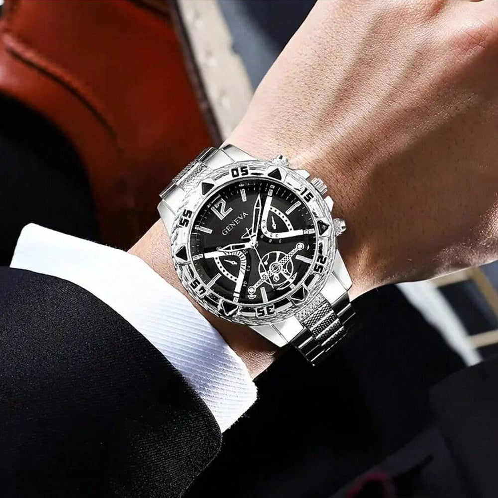 Business Men's Watch Men's genuine goods Volkswagen All-Non-Automatic Mechanical Watch Steel Band Men's Business Waterproof Quartz Wrist Watch