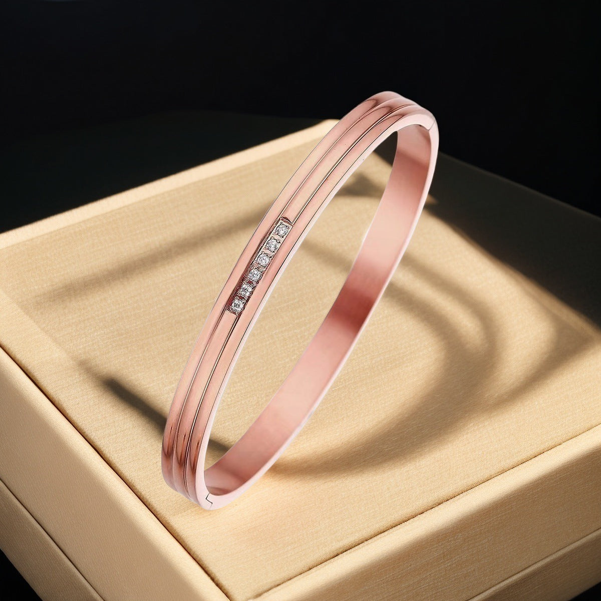 European and American Cross-Border Stainless Steel Bracelet, Titanium Steel Nail Bracelet for Women, Non-Fading, Simple, Versatile, Fashionable and Elegant Bracelet