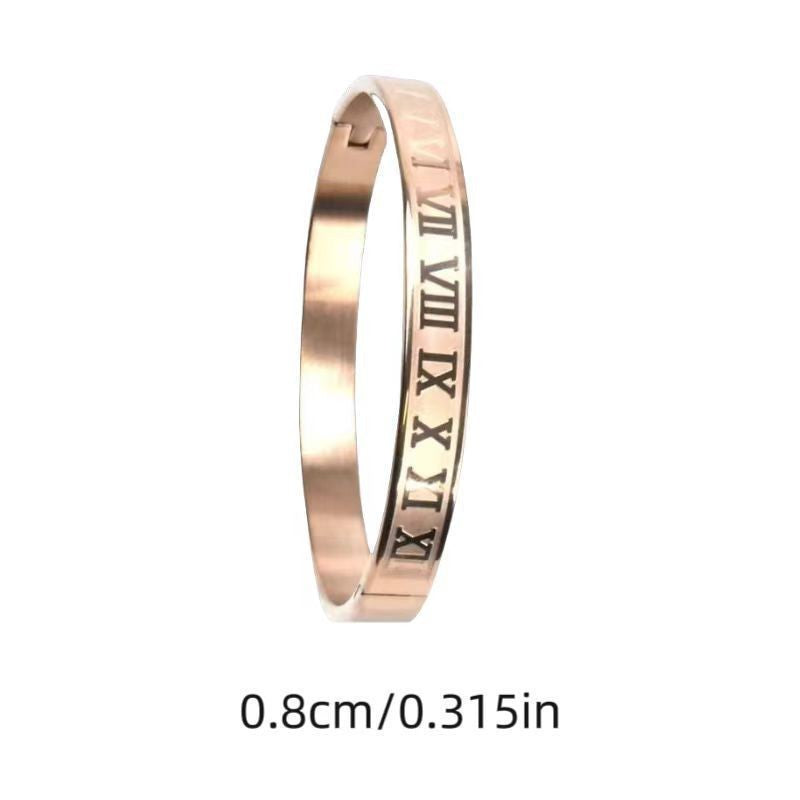 European and American Cross-Border Stainless Steel Bracelet, Titanium Steel Nail Bracelet for Women, Non-Fading, Simple, Versatile, Fashionable and Elegant Bracelet