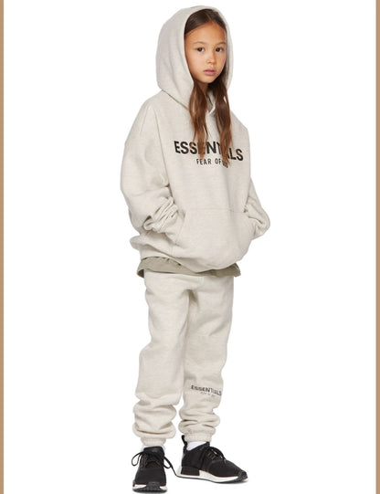 Trendy Brand Children's Clothing Essentials Autumn and Winter Suit Men's and Women's High Street Loose Hooded Fleece Sweater Pants