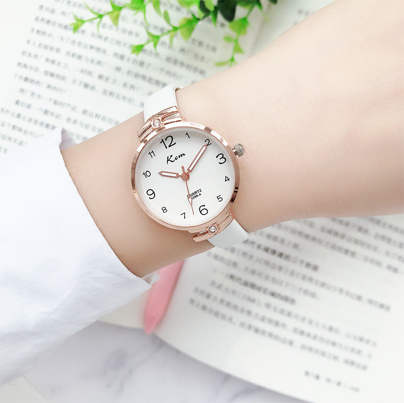 Card Mystery ins Style Student Watch Women's Harajuku Simple Gradient Thin Strap Waterproof Electronic Quartz Watch for Junior High School