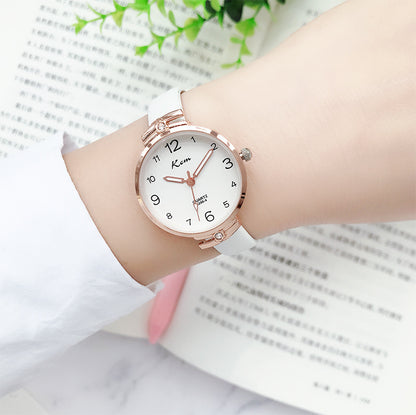 Card Mystery ins Style Student Watch Women's Harajuku Simple Gradient Thin Strap Waterproof Electronic Quartz Watch for Junior High School