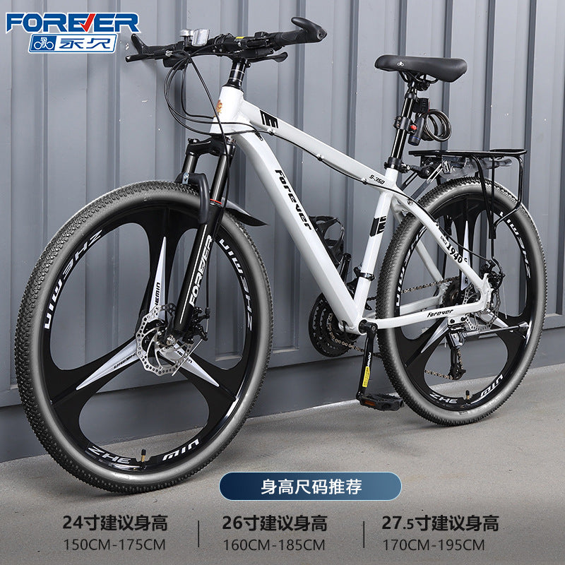 Permanent Aluminum Alloy Oil Disc Bicycle Mountain Bike Men's Variable Speed Adult Teenager Middle School Student Shock Absorbing Road Bicycle