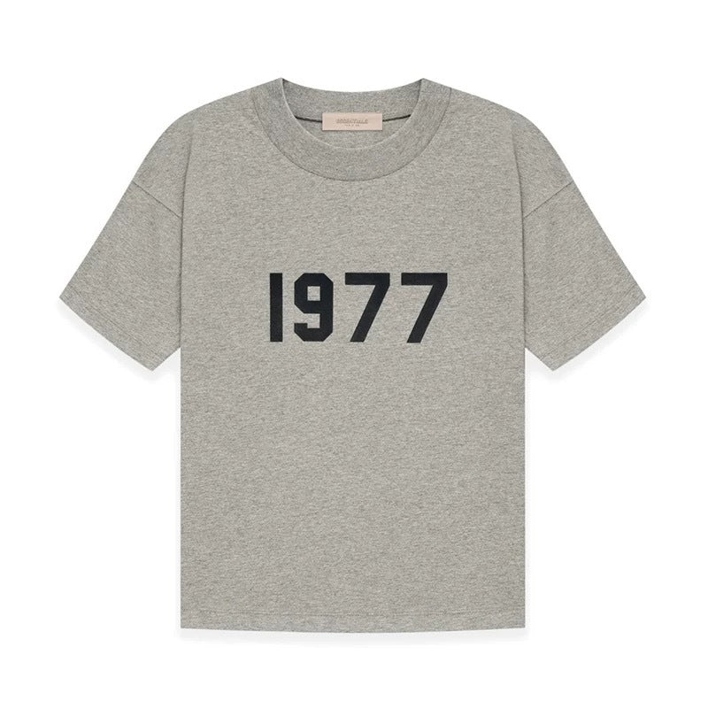 2022 cross-border children's clothing ESSENTIALS children's 1977 short-sleeved T-shirt European and American loose FOG double line