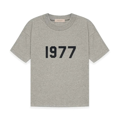 2022 cross-border children's clothing ESSENTIALS children's 1977 short-sleeved T-shirt European and American loose FOG double line