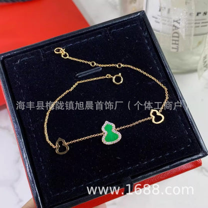 Kirin Gourd Bracelet Fashion Plated 18k Rose Gold Red Agate Jewelry Diamond Bracelet Benmingnian Red Rope Light Luxury