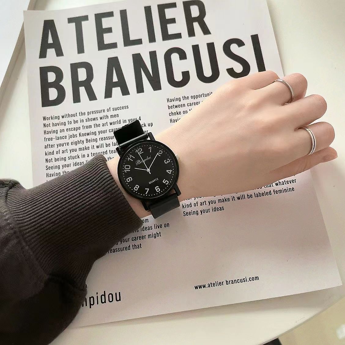 Special for Students Examination Junior High School Students High School Students Simple Light Luxury Niche Fashion Couple Pointer Quartz Watch Watch