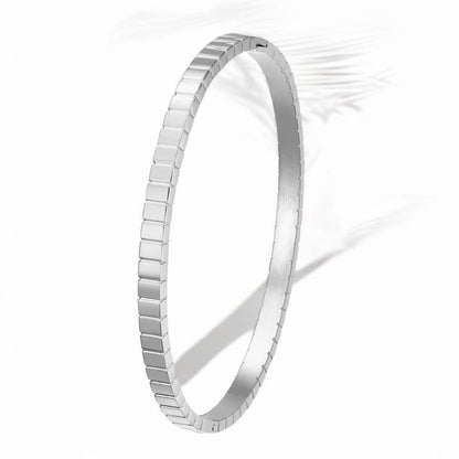 Cross-border Stainless Steel Bracelet Women's High-grade Electroplated Circle Bracelet Diamond Light Luxury Titanium Steel Fashion Jewelry