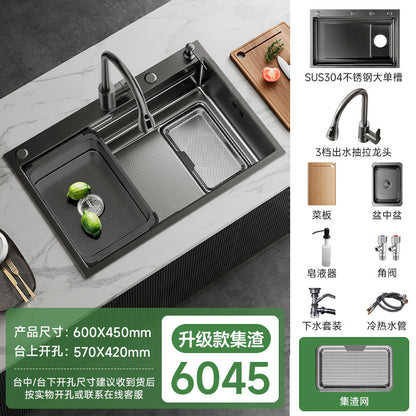 Jomoo Sink Large Single-Slot Kitchen Household 304 Stainless Steel Countertop Undermount Sink Dishwashing Sink Undermount Sink