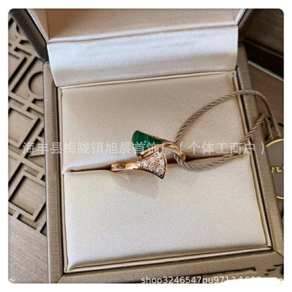 2024 New 18k Gold Snake Bone Ring Narrow Edition Snake Ring Snake Ring Rose Gold White Gold Diamond Fashion Beautiful O