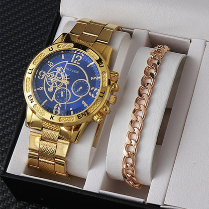 Factory direct sales calendar steel watch men's large dial quartz watch cross-border hot foreign trade men's watches wholesale