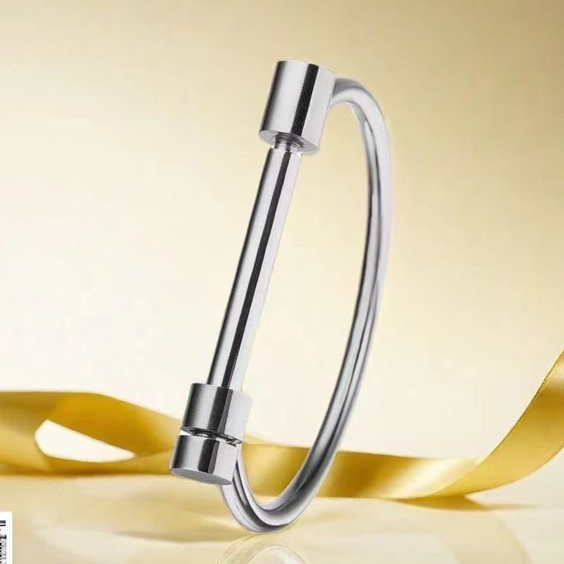 European and American Cross-Border Stainless Steel Bracelet, Titanium Steel Nail Bracelet for Women, Non-Fading, Simple, Versatile, Fashionable and Elegant Bracelet