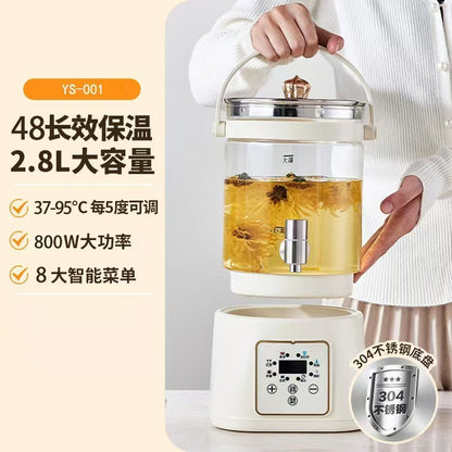 Milian Glass Health-Preserving Teapot, Automatic Tea Brewing Pot, Constant Temperature Teapot, Electric Tea Pot for Home Use, Electric Flower Tea Pot