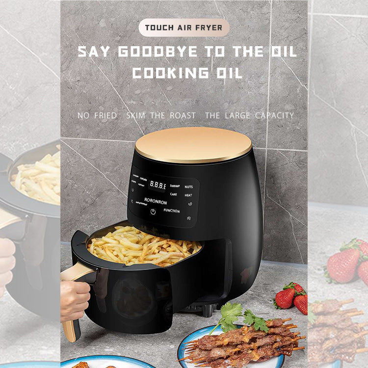 Air Fryer Stainless Steel Touch Computer Air Fryer Fried Chicken Fries Household Large Capacity Visual Electric Fryer