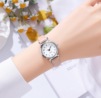 Cross-Border In-Stock Student Watches for Women, Niche Digital Thin Leather Strap Quartz Exam Ladies' Wholesale Student Electronic Watches
