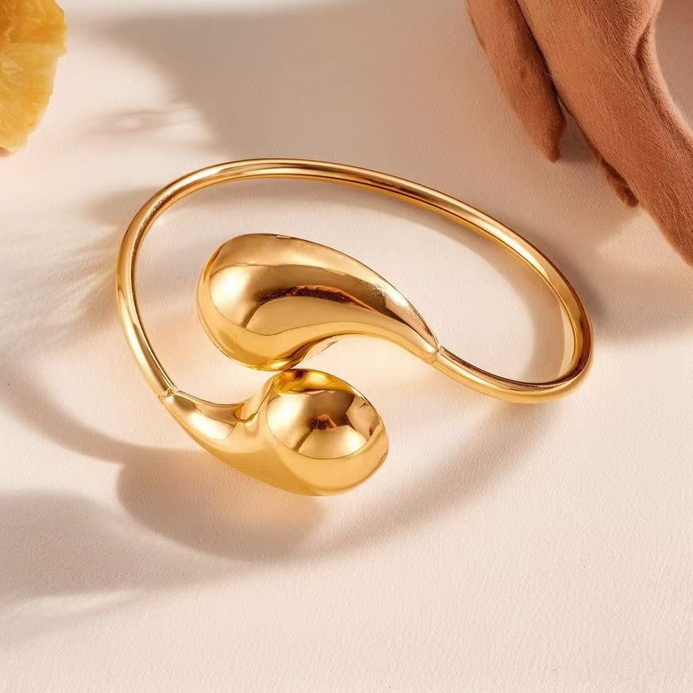 Cross-border Stainless Steel Bracelet Women's High-grade Electroplated Circle Bracelet Diamond Light Luxury Titanium Steel Fashion Jewelry