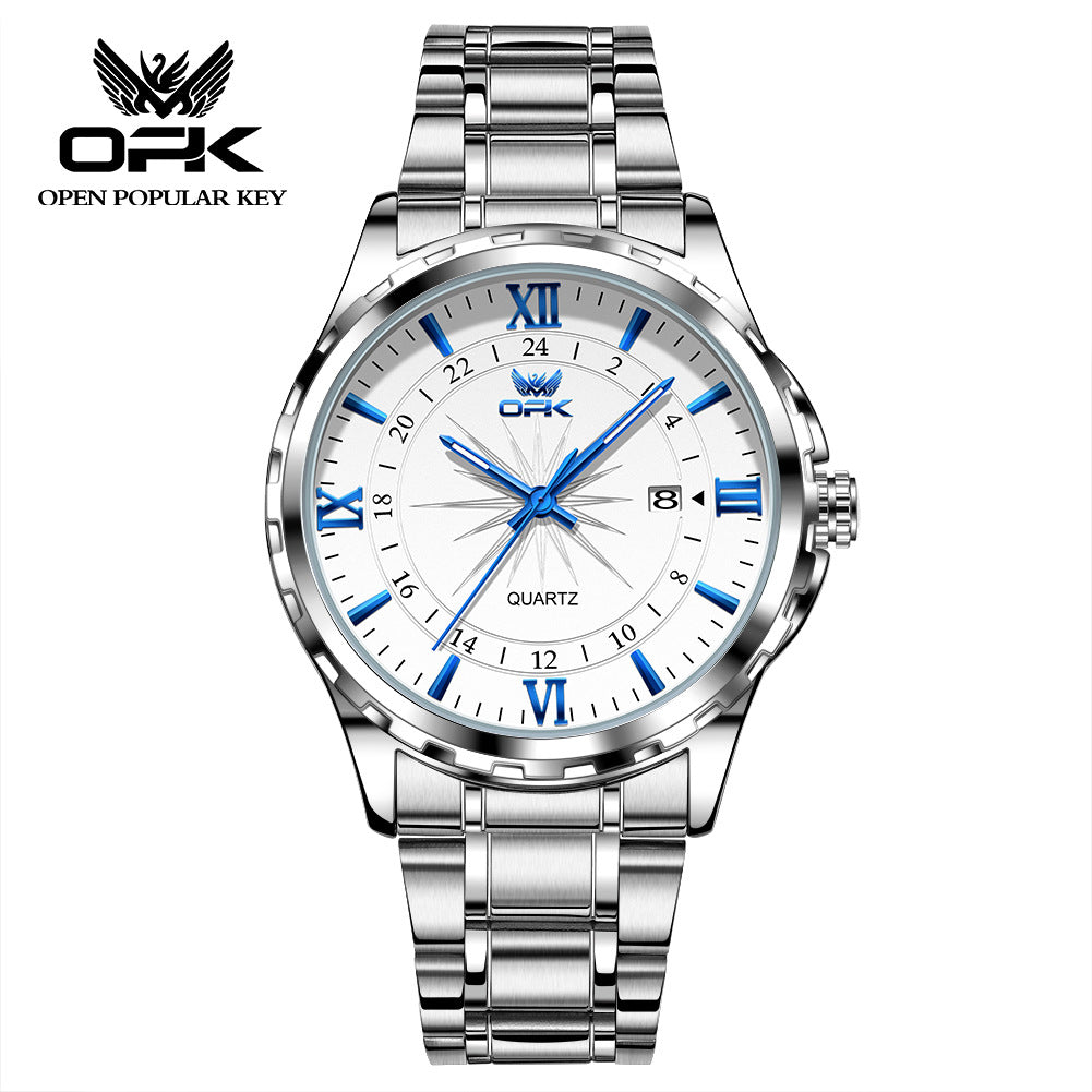 OPK brand new waterproof luminous men's watch fashion luxury wrist watch business personality quartz men's watch