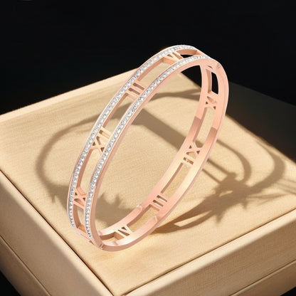 European and American Cross-Border Stainless Steel Bracelet, Titanium Steel Nail Bracelet for Women, Non-Fading, Simple, Versatile, Fashionable and Elegant Bracelet
