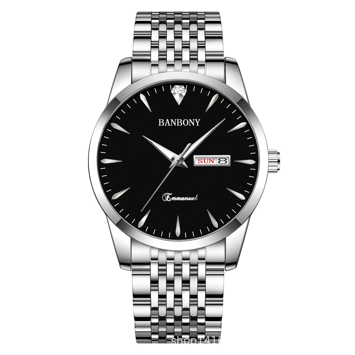 Watch Men's Double Calendar Diamond Luminous Waterproof Simple Thin in stock Daifa Spelling Duoduo Shake Voice Live Video