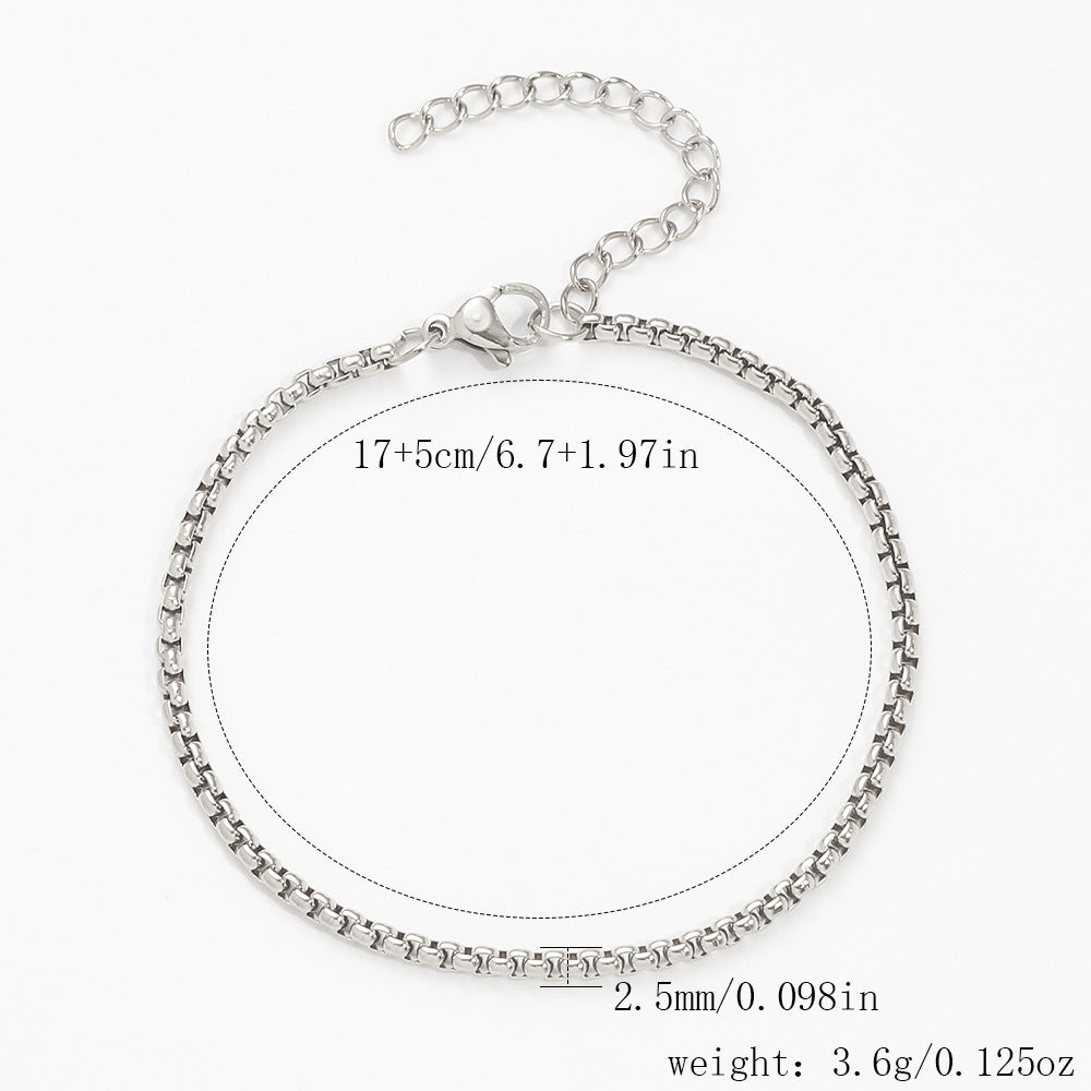 Stainless Steel Bracelet 18K Gold Vacuum Plating Furnace Versatile Simple Everyday Basic Bracelet Color-Preserving Jewelry