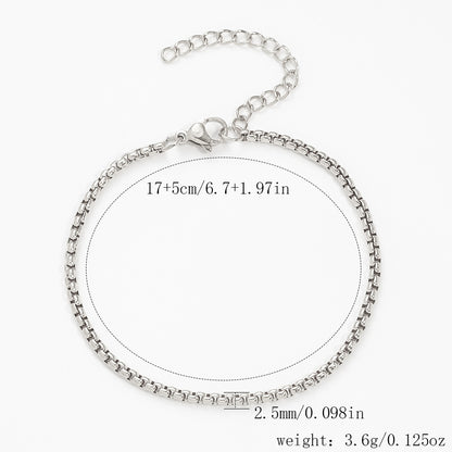 Stainless Steel Bracelet 18K Gold Vacuum Plating Furnace Versatile Simple Everyday Basic Bracelet Color-Preserving Jewelry