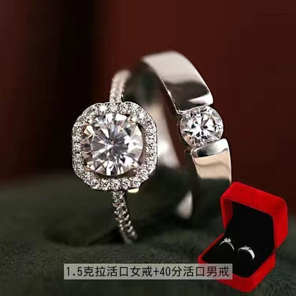 Simulated Fake Diamond Ring, a Couple's Wedding Ring, Live Adjustable Ring, Wedding Photo Props, Wedding Ceremony