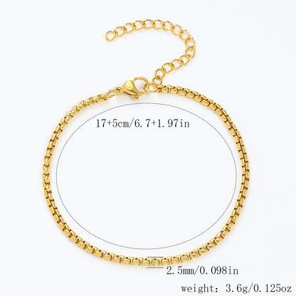 Stainless Steel Bracelet 18K Gold Vacuum Plating Furnace Versatile Simple Everyday Basic Bracelet Color-Preserving Jewelry