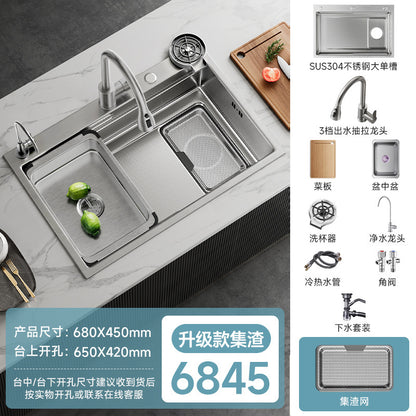 Jomoo Sink Large Single-Slot Kitchen Household 304 Stainless Steel Countertop Undermount Sink Dishwashing Sink Undermount Sink
