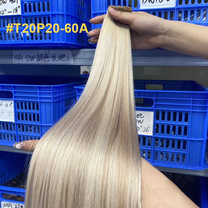 Human Hair Wig Hand Braided Hair Curtain Ladies Human Hair Genius Weft Bundles European and American Cross-Border