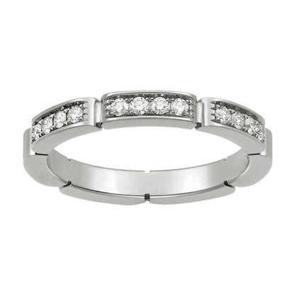 Seiko Edition Card Classic Ring Cnc Thick Gold Plated Signature Multi-Section Diamond Couple Ring Xiaohongshu Factory Wholesale