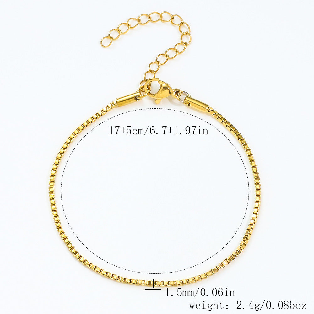 Stainless Steel Bracelet 18K Gold Vacuum Plating Furnace Versatile Simple Everyday Basic Bracelet Color-Preserving Jewelry