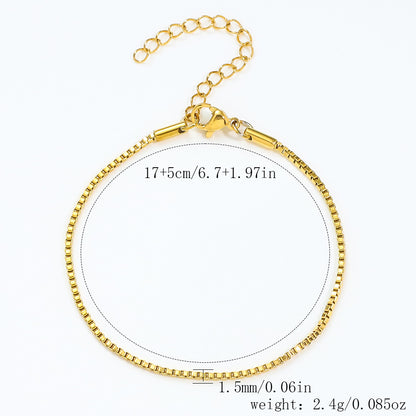 Stainless Steel Bracelet 18K Gold Vacuum Plating Furnace Versatile Simple Everyday Basic Bracelet Color-Preserving Jewelry