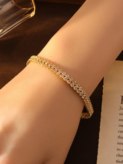 Cross-border Explosive Simple Fashion Rai Diamond Bracelet High-end Korean Style Light Luxury Full Diamond Bracelet European and American Style Personalized Bracelet