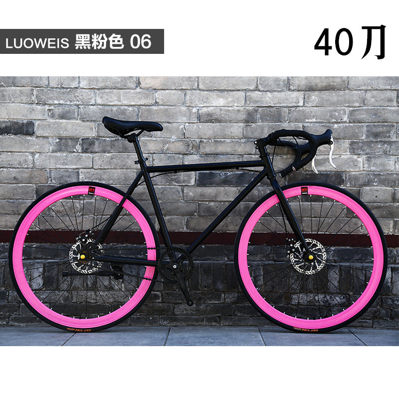Dead flying bicycle men's road racing disc brake student women's bicycle adult sports car 24 inch 26 inch solid tire live flying