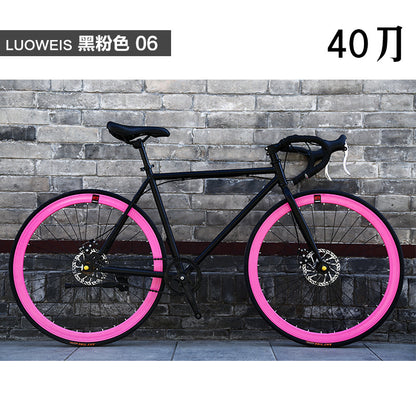 Dead flying bicycle men's road racing disc brake student women's bicycle adult sports car 24 inch 26 inch solid tire live flying