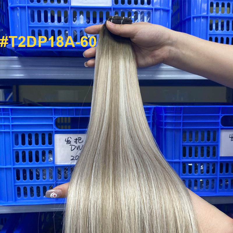 Human Hair Wig Hand Braided Hair Curtain Ladies Human Hair Genius Weft Bundles European and American Cross-Border