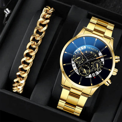 Factory direct sales calendar steel watch men's large dial quartz watch cross-border hot foreign trade men's watches wholesale