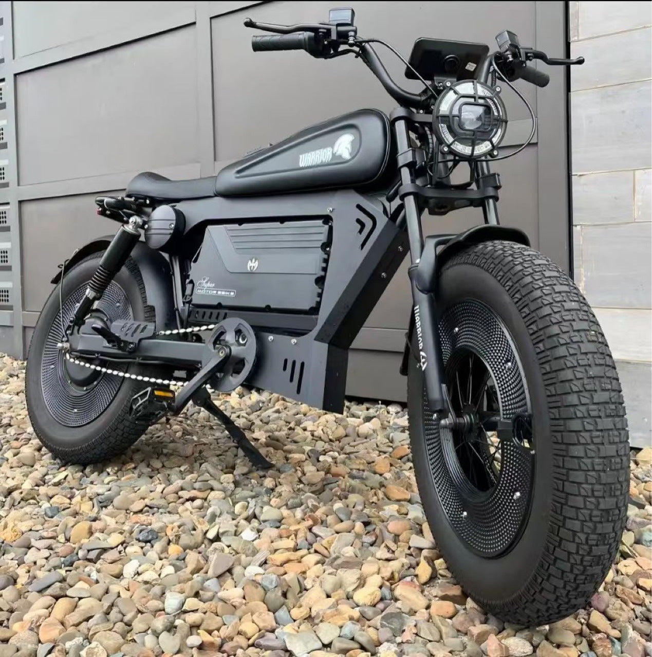 American Warehouse Cross-Border Black Warrior Lithium Battery-Assisted Electric Bicycle Motorcycle Off-Road Fat Tire Snowmobile