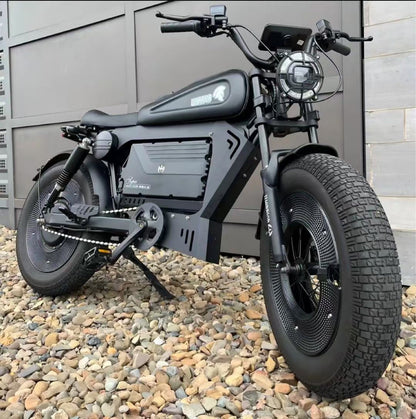 American Warehouse Cross-Border Black Warrior Lithium Battery-Assisted Electric Bicycle Motorcycle Off-Road Fat Tire Snowmobile