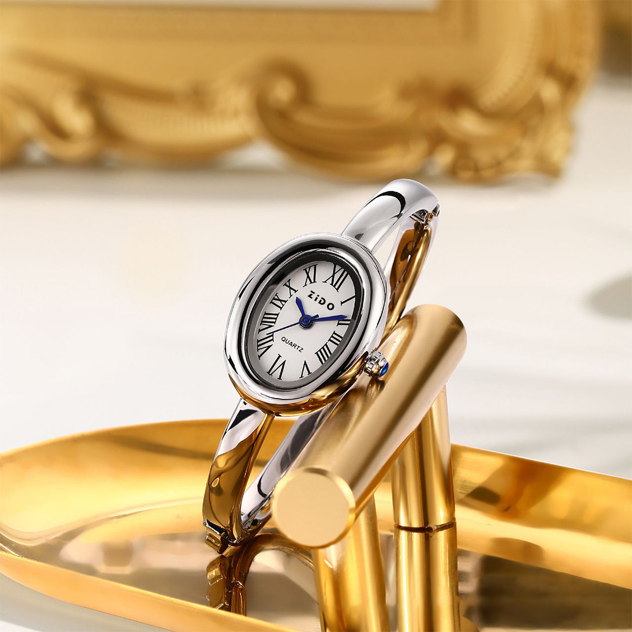 Zido New Watch Women's Rose Gold Accessible Luxury High-End Niche Design Oval Bracelet Women's Watch Hot Style
