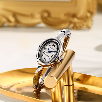 Zido New Watch Women's Rose Gold Accessible Luxury High-End Niche Design Oval Bracelet Women's Watch Hot Style