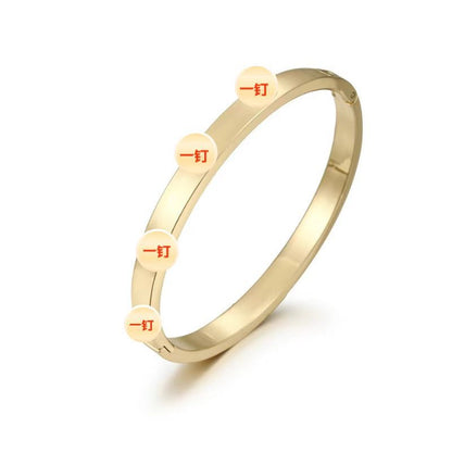 Cross-border Stainless Steel Bracelet Women's High-grade Electroplated Circle Bracelet Diamond Light Luxury Titanium Steel Fashion Jewelry