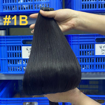 Human Hair Wig Hand Braided Hair Curtain Ladies Human Hair Genius Weft Bundles European and American Cross-Border