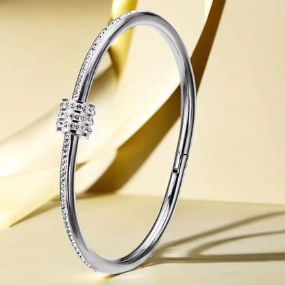 Cross-border Stainless Steel Bracelet Women's High-grade Electroplated Circle Bracelet Diamond Light Luxury Titanium Steel Fashion Jewelry