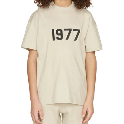 2022 cross-border children's clothing ESSENTIALS children's 1977 short-sleeved T-shirt European and American loose FOG double line